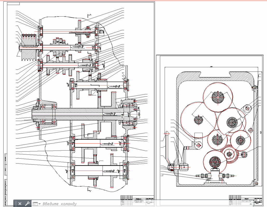 Чертеж Горизонтальный фрезерный станок 6Н82