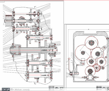 Чертеж Горизонтальный фрезерный станок 6Н82