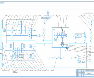 Чертеж Кинематическая схема токарного станка с ЧПУ