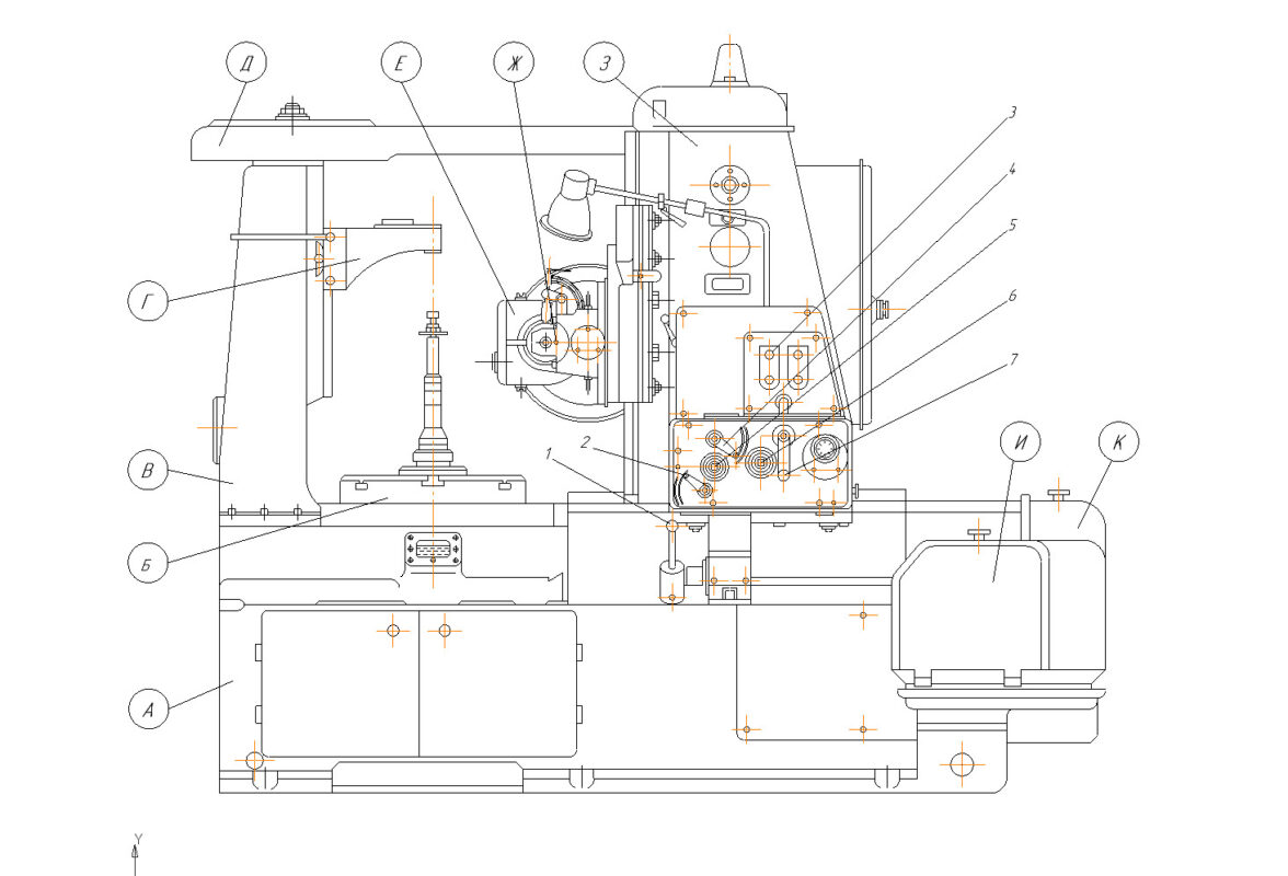 Чертеж Зубофрезерный станок 5Д32