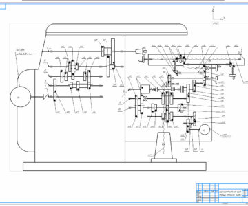 Чертеж Чертеж горизонтально-фрезерный станок 6м82