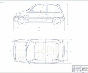 Чертеж Чертеж автомобиля ВАЗ-1111
