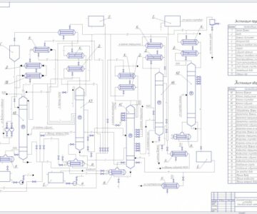 Чертеж Технологическая схема брагоректификационной установки