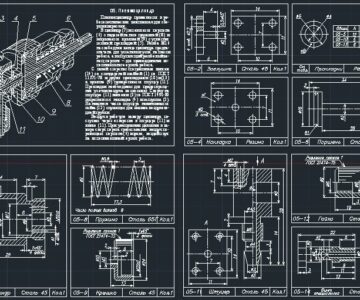 Чертеж Пневмоцилиндр в dwg