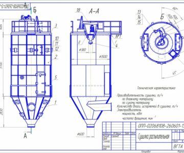 Чертеж Распылительная сушилка А3(для сушки цельного молока)