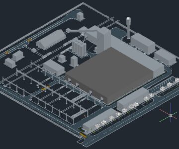 3D модель Модель типового завода по производству ЖБИ 3D