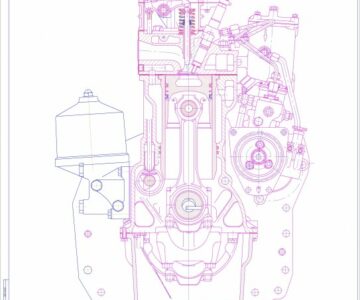 Чертеж Двигатель Д-240
