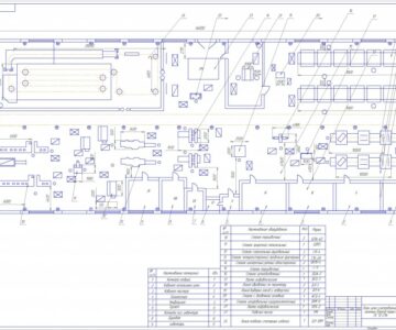 Чертеж План цеха изготовления  оконных блоков марки  ОС 12-21А
