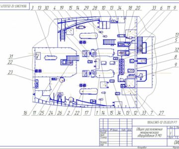 Чертеж План машинного отделения  ОТ-248