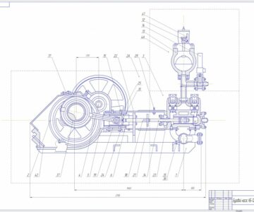 Чертеж Чертеж бурового насоса НБ-125