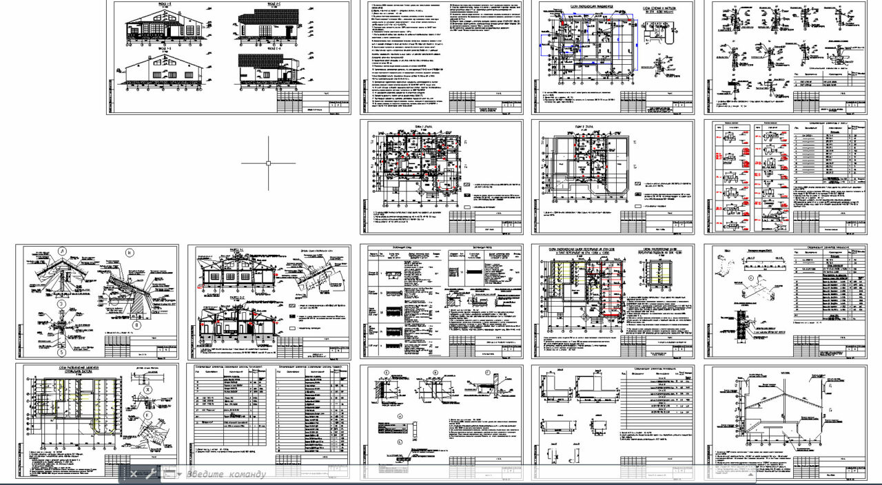Чертеж Жилой дом с мансардой 18м х 14м