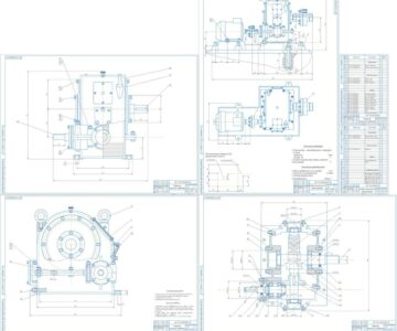 Чертеж Привод с коническо-червячным редуктором uпр=61.2