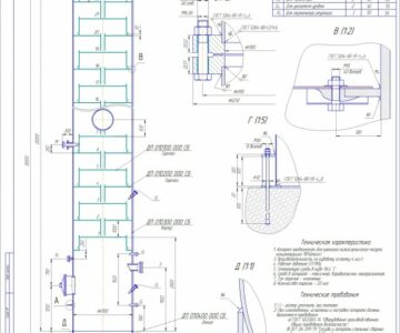Чертеж Главная фракционирующая колонна мазут