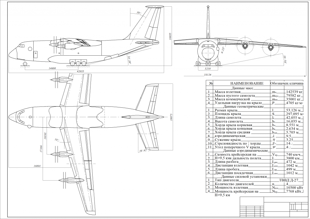 Чертеж Самолет Ан-70