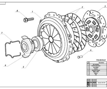 Чертеж Сцепление ВАЗ-2110