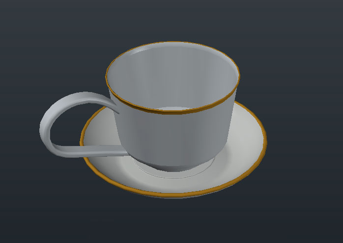 3D модель Чашка с блюдцем