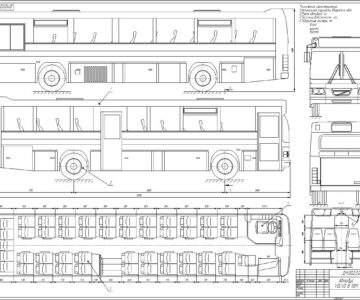 Чертеж Автобус Volvo B10M