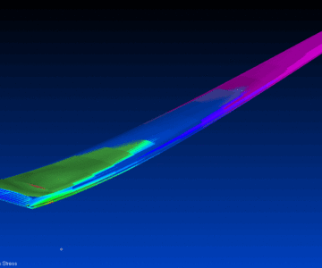 3D модель Анализ напряженно-деформированного состояния отъемной части крыла самолета типа ТУ-154