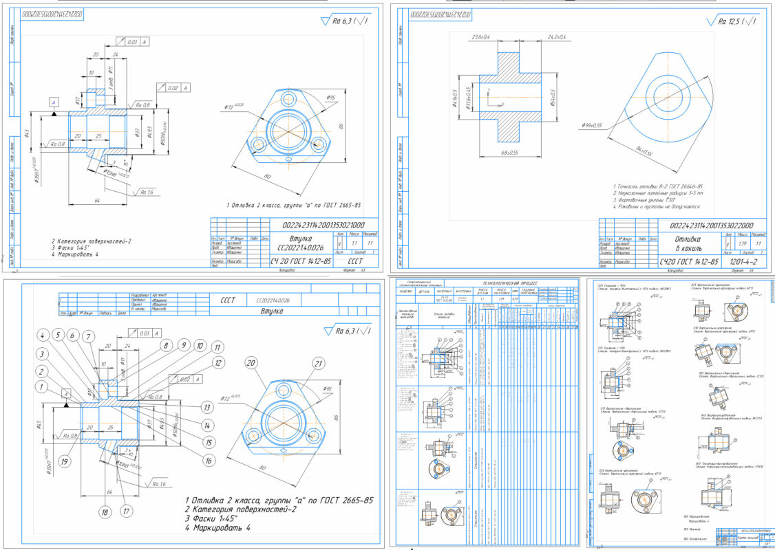 Чертеж Разработка технологического процесса детали «Втулка»