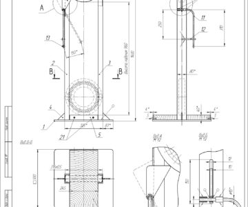 Чертеж Стенд имитации падения груза на ногу