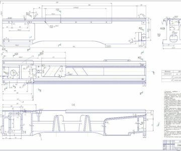 Чертеж Чертеж станины станка ИЖ250ИТПМ