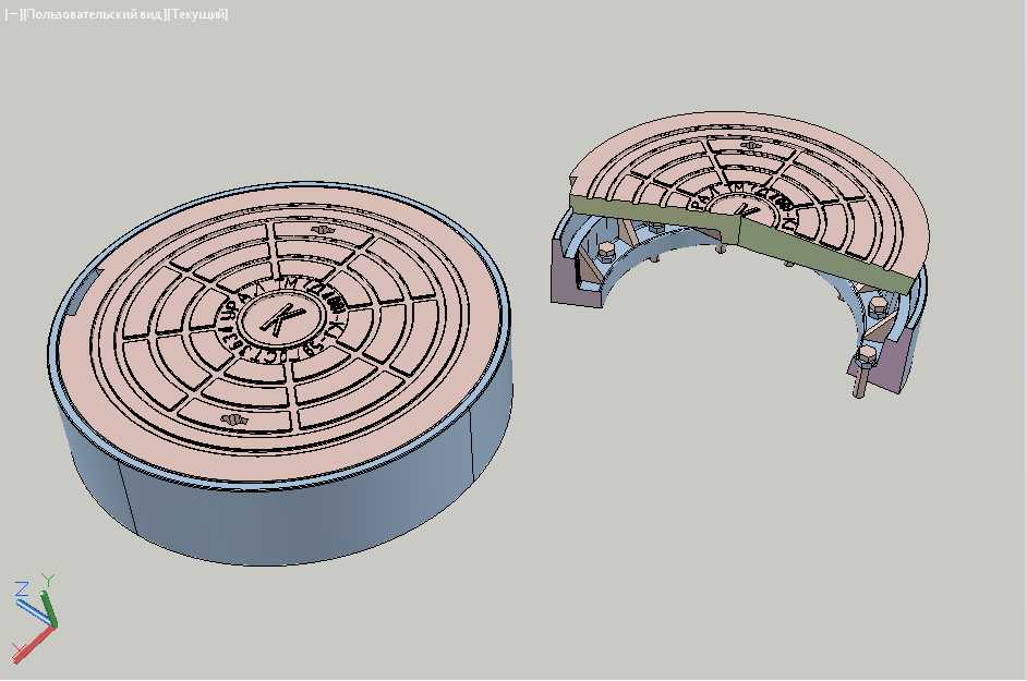 3D модель чертежи люка тяжёлого магистрального