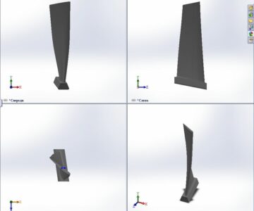 3D модель 3d модель рабочей лопатки II ступени КВД двигателя ПС-90
