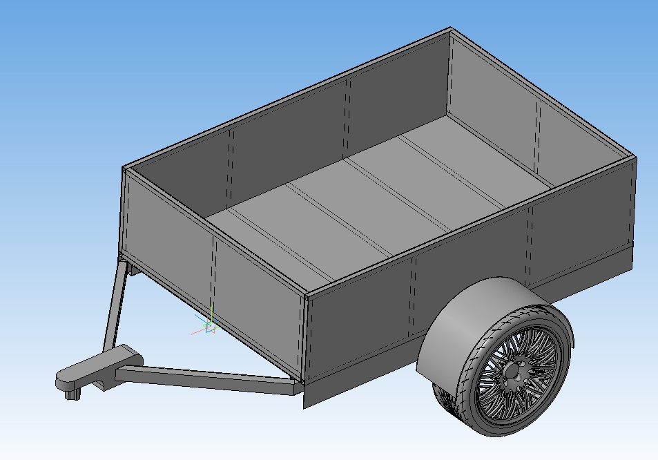 3D модель Прицеп для легкового автомобиля