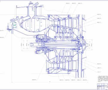 Чертеж Турбина двигателя АИ-25
