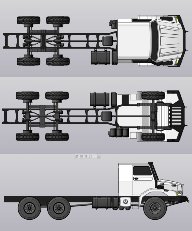 3D модель Шасси Mercedes Benz Zetros 6x6