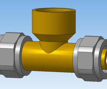 3D модель Тройник Ду 15 (1/2")
