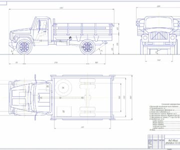 Чертеж Вид общий ГАЗ-3307
