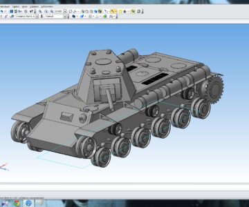 3D модель Модель танка КВ-1 без гусениц