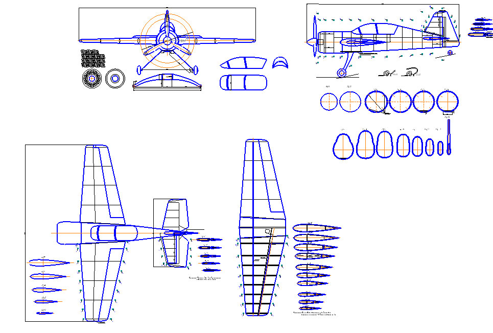 Чертеж Авиамодель Як-54