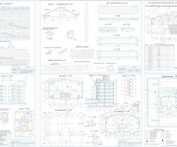 Чертеж 5-ти этажный 20-ти квартирный монолитный жилой дом