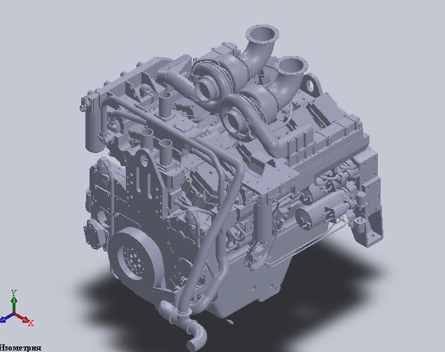3D модель Дизельный двигатель Cummins 850 кВТ