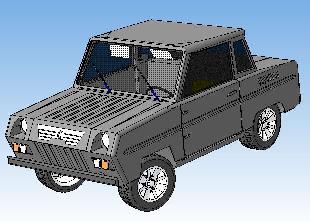 3D модель СМЗ "инвалидка"