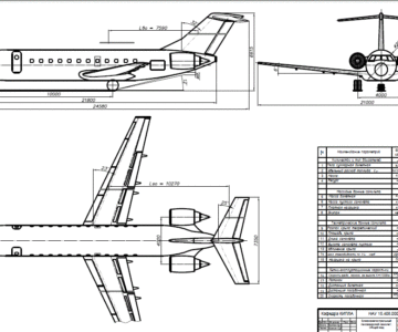 Чертеж Чертеж общего вида самолета CRJ-200