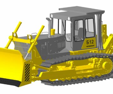 3D модель 3D модель бульдозера ЧТЗ Б-12