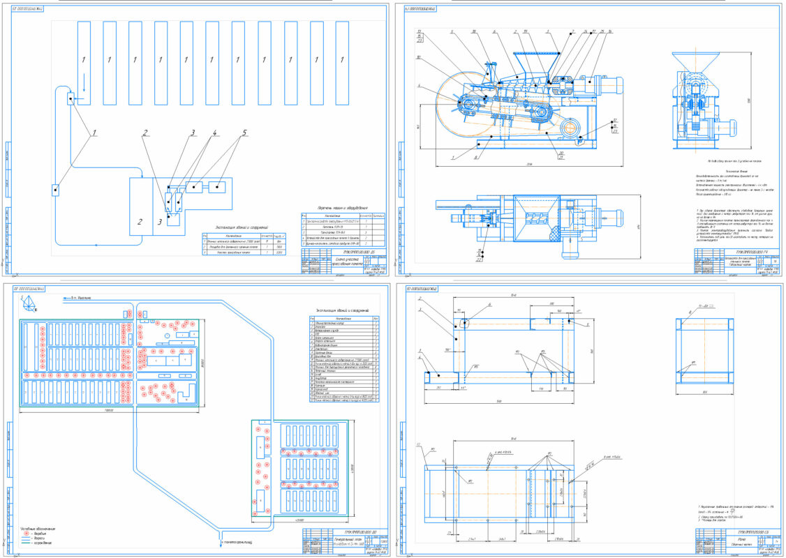 Чертеж Проект механизации переработки помета с разработкой линии прессования