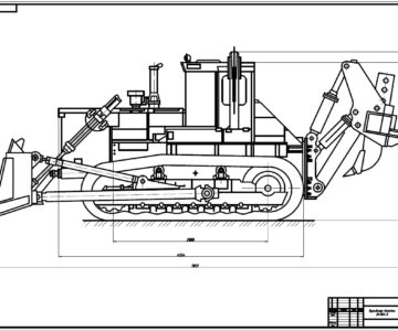Чертеж Бульдозер Komatsu D475A-5