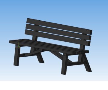 3D модель Лавка садовая из бруса