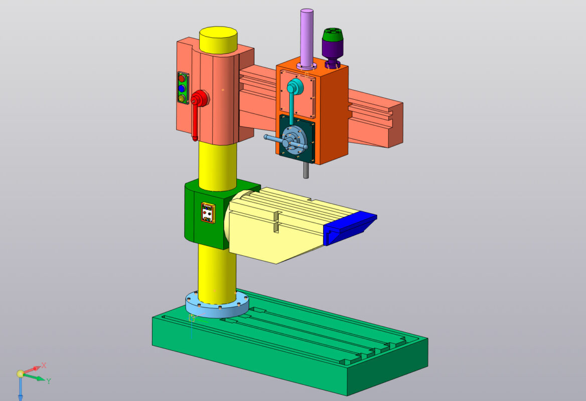 3D модель 3D модель радиально сверлильного станка 2Л53У