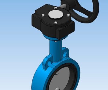 3D модель Затвор дисковый DN125 с редуктором FAF 3500