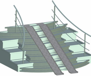 3D модель Лестница с пандусом