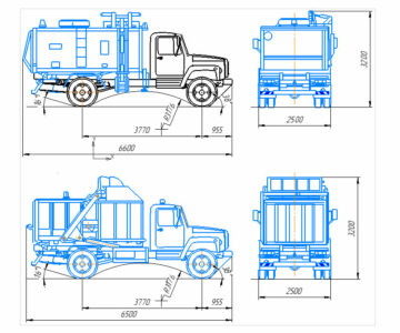 Чертеж Мусоровоз ГАЗ-3307