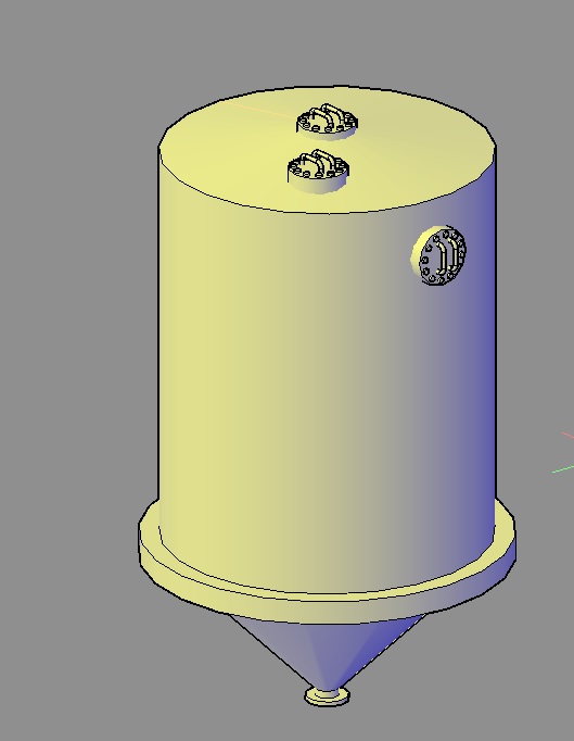 3D модель Бак с коническим днищем Л8-530-160
