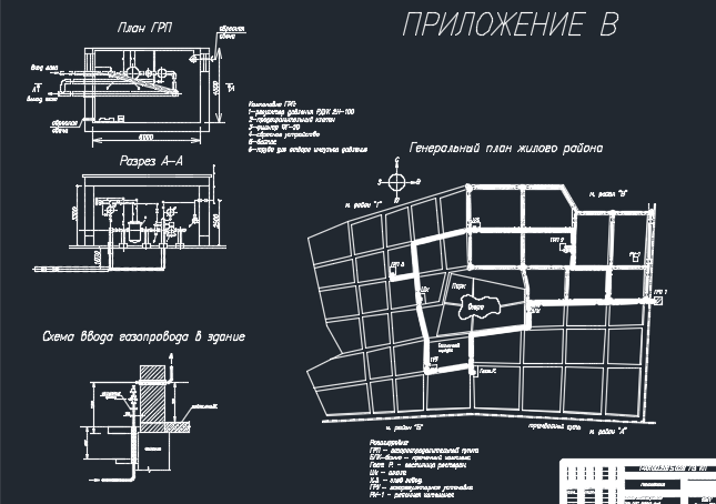 Чертеж Газоснабжение района