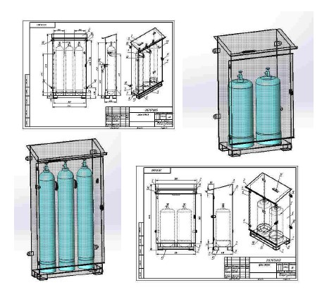 3D модель Шкаф пристенный уличный для хранения газовых баллонов (Будка баллонная)