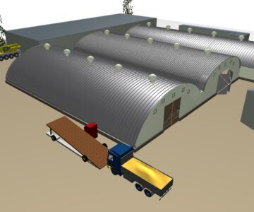 3D модель Бескаркасный арочный ангар
